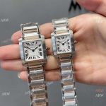 Clone Cartier Tank francaise Quartz watches 2-Tone Rose Gold